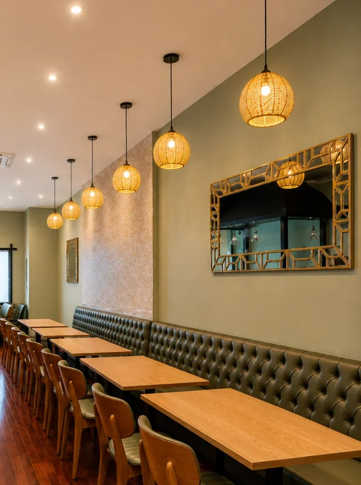 Booth seating at Sevana Eastcote